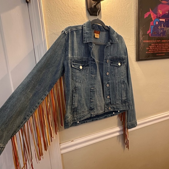 Scully Denim Jacket w/ Multicolor Suede Fringe • Western Boho • M ✨ 🤠✨ - Picture 4 of 6